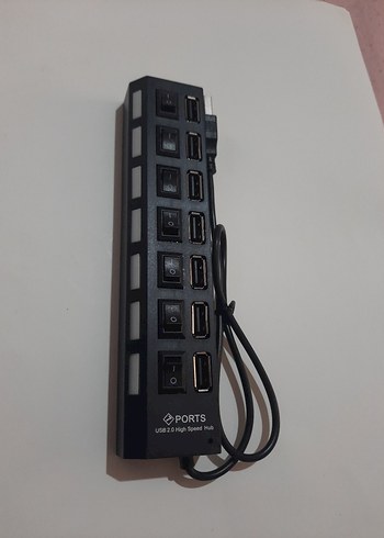 USB 2.0 Çoklu 7 Bağlantı Hub Siyah - Görsel 2