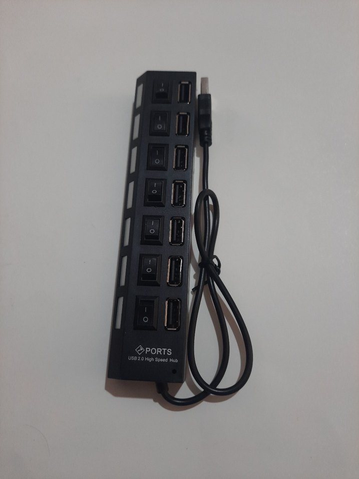 USB 2.0 Çoklu 7 Bağlantı Hub Siyah - Görsel 3