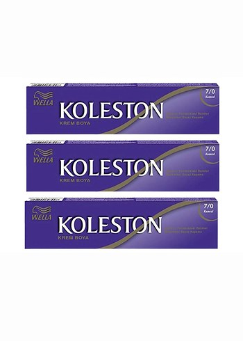 3 Adet Wella Koleston 7/0 Kumral Saç Boyası