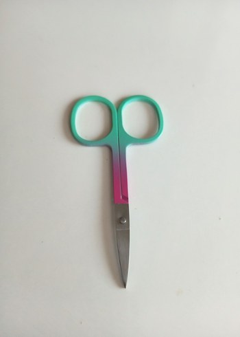 Turkuaz - Pembe Renk Geçişli Çelik Kaş Makası - Görsel 2