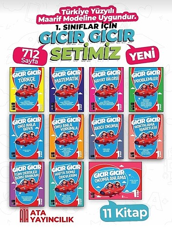 Ata Yayıncılık 1. sınıf Gıcır Gıcır 11'li Set. Yeni