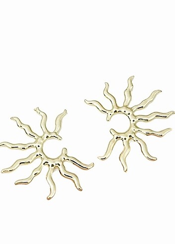 Beden altın Renk Güneş Figürlü Gold Küpe