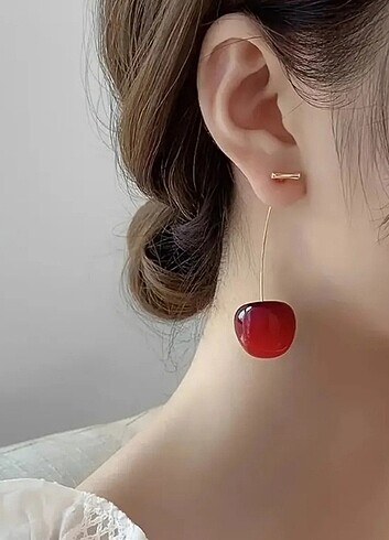  Beden bordo Renk Bir Çift Kiraz Küpe