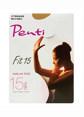 Penti Ten Fit 15 Denye Parlak Külotlu Çorap L Beden