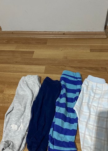 Erkek Çocuk Mavi Gri Triko Rahat Pantolon - Görsel 2