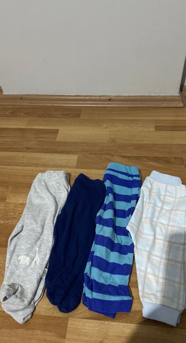 Erkek Çocuk Mavi Gri Triko Rahat Pantolon - Görsel 2