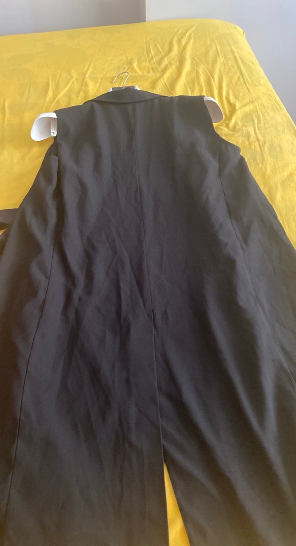 Kemerli Siyah Uzun Hamile Yeleği - Görsel 3