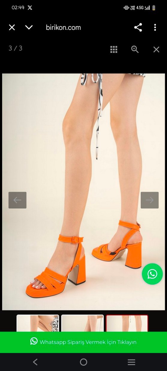 Turuncu Platform Topuklu Kadın Ayakkabı - Görsel 2