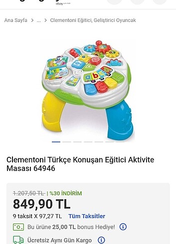 Baby Clementoni Aktivite Masası 