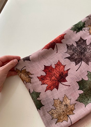 Açık kahve Bohem Yaprak Desenli eşarp - Görsel 2