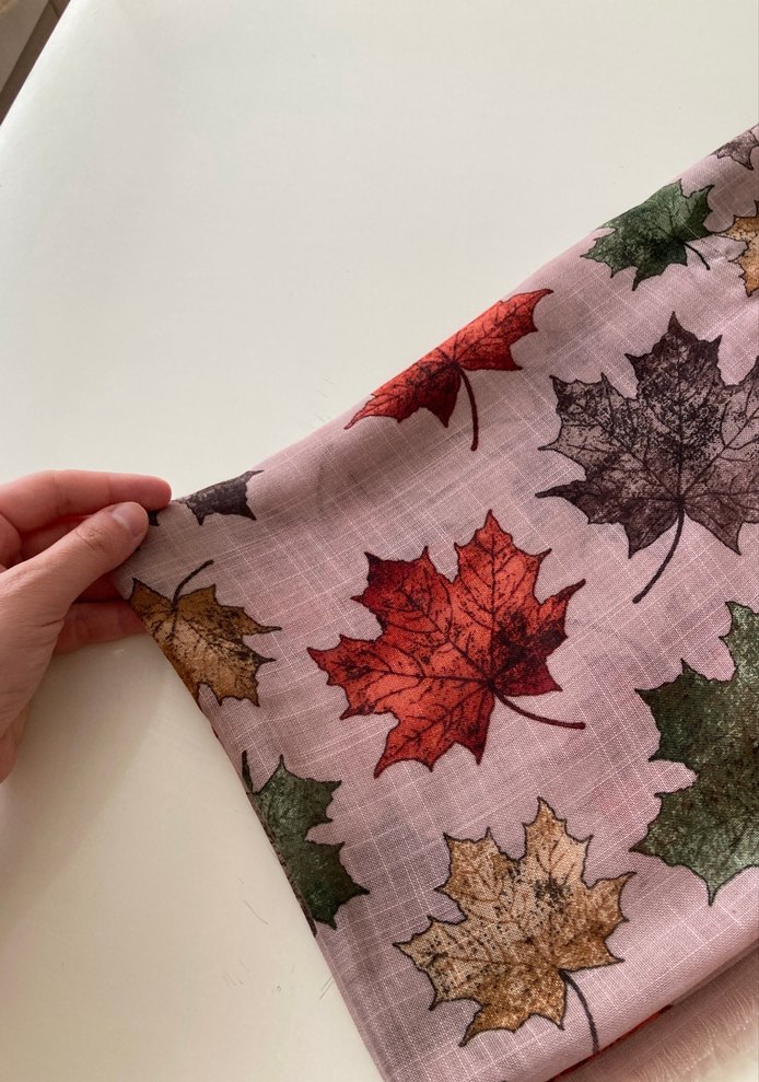 Açık kahve Bohem Yaprak Desenli eşarp - Görsel 2