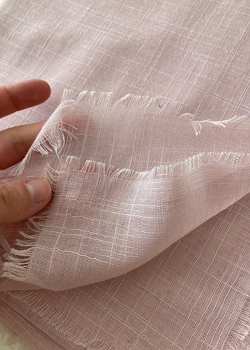 Açık Pembe pamuklu Kadın eşarp - Görsel 2