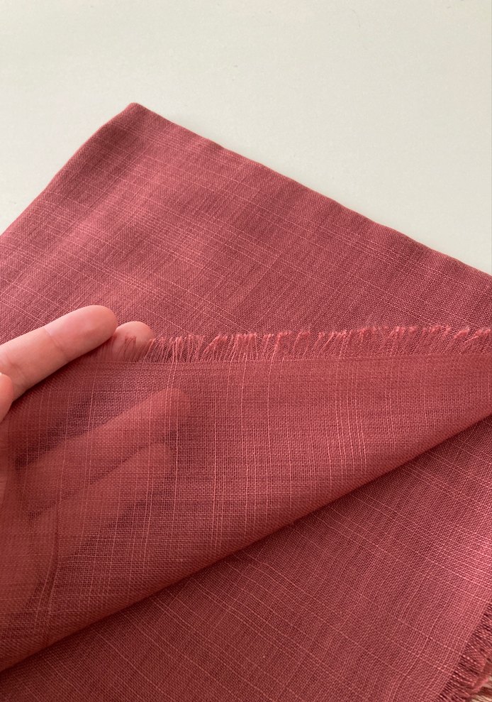 Bordo Keten Kadın Eşarp - Görsel 2