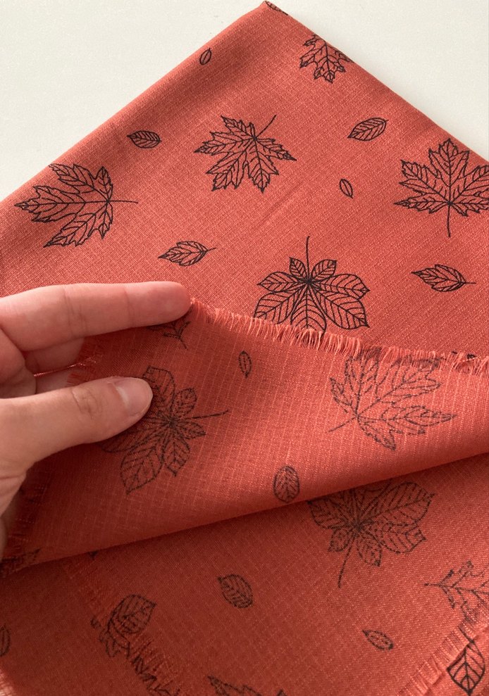 Kiremit Bohem Yaprak Desenli Kadın eşarp - Görsel 4