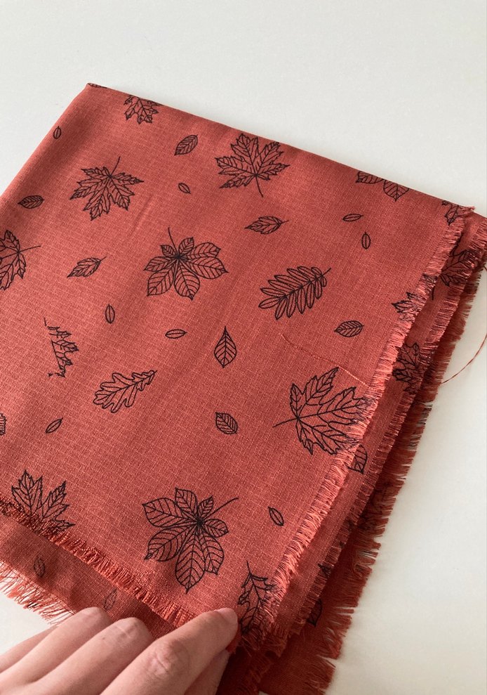 Kiremit Bohem Yaprak Desenli Kadın eşarp - Görsel 3