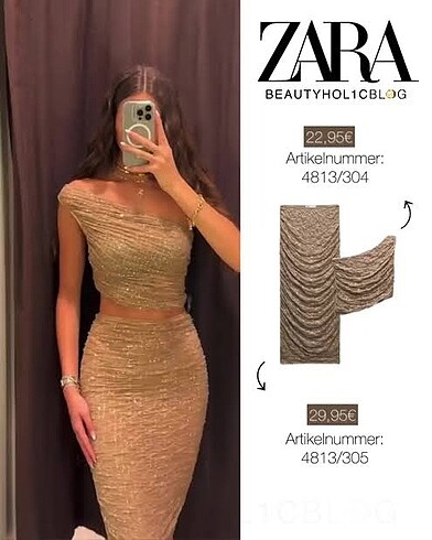 Zara ikili takım taşlı elbise abiye