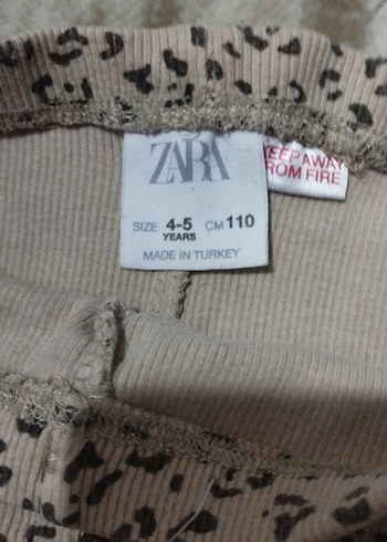 Kız Çocuk Kahverengi Desenli Tayt - Görsel 2