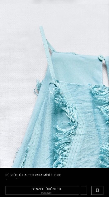 Zara Zara püsküllü halter yaka midi elbise