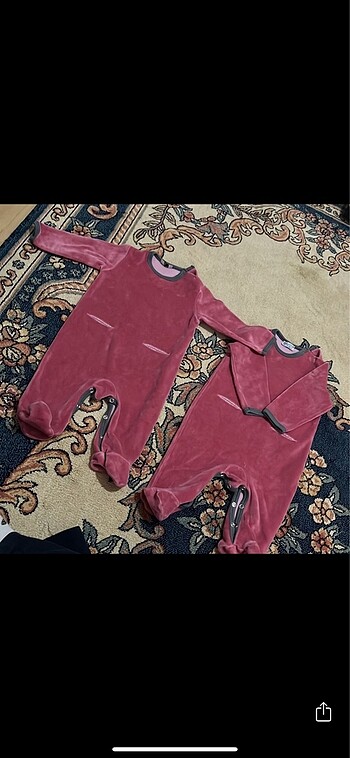 HelloBaby 2 adet kadife tulum