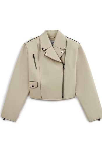 Bej Deri Kadın Ceket - Görsel 3