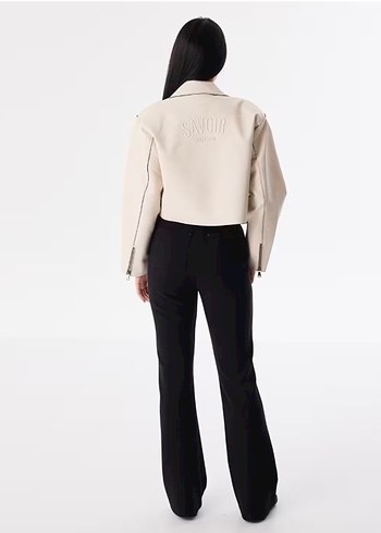 Bej Deri Kadın Ceket - Görsel 6