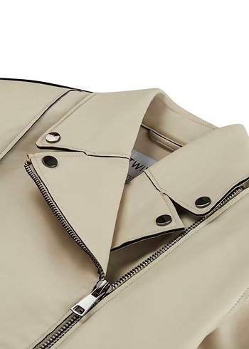 Bej Deri Kadın Ceket - Görsel 2