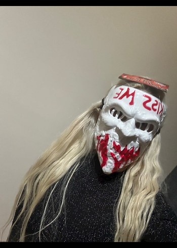 Kanlı Beyaz Korku Maskesi Halloween cadılar bayramı - Görsel 2