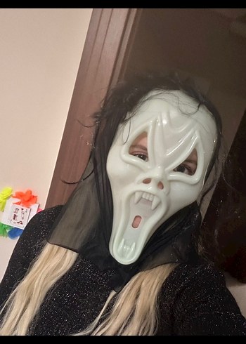 Korkunç Vampir Maske Siyah Kumaşlı Halloween cadılar bayramı - Görsel 2