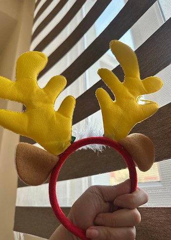 Çocuklar için Payetli Geyik Boynuzu Taç Christmas - Görsel 4