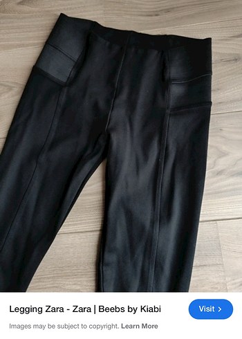 Zara Siyah Gotik Düz Midi Kadın Tayt - Görsel 3