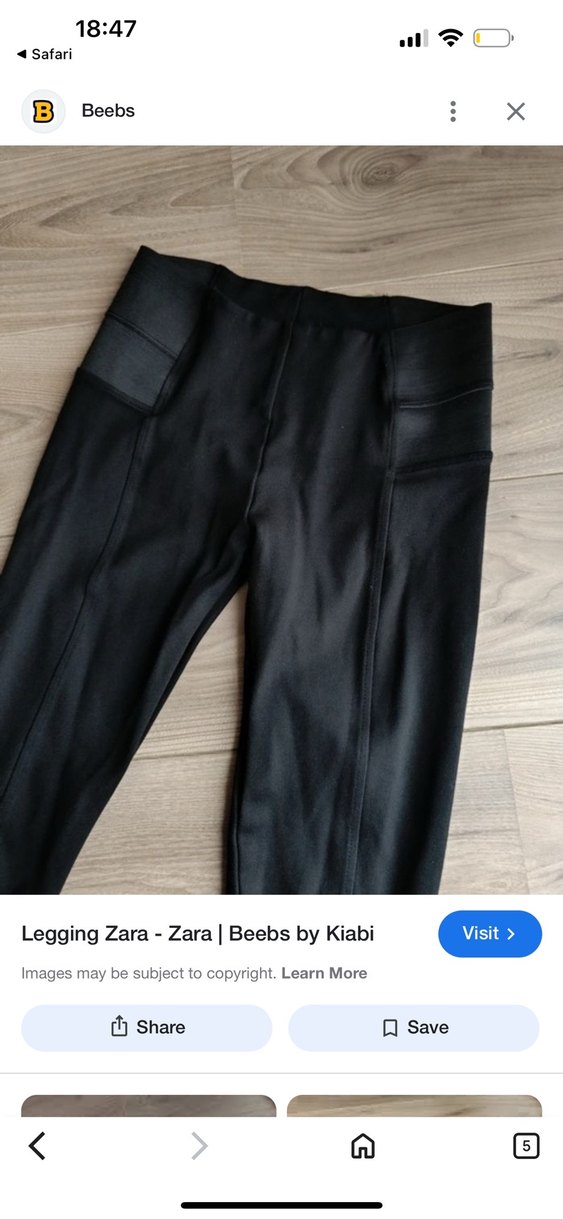 Zara Siyah Gotik Düz Midi Kadın Tayt - Görsel 3