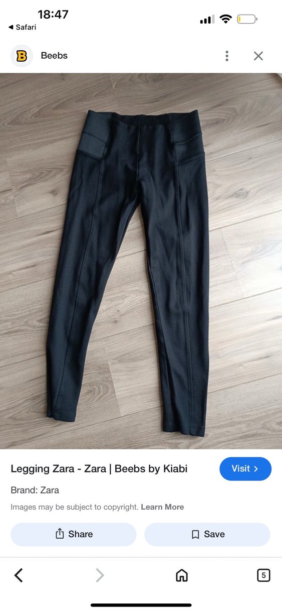 Zara Siyah Gotik Düz Midi Kadın Tayt - Görsel 2