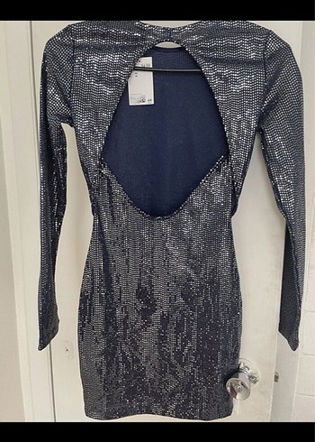 Parlak Mini Elbise - D Pul Detaylı - Görsel 2