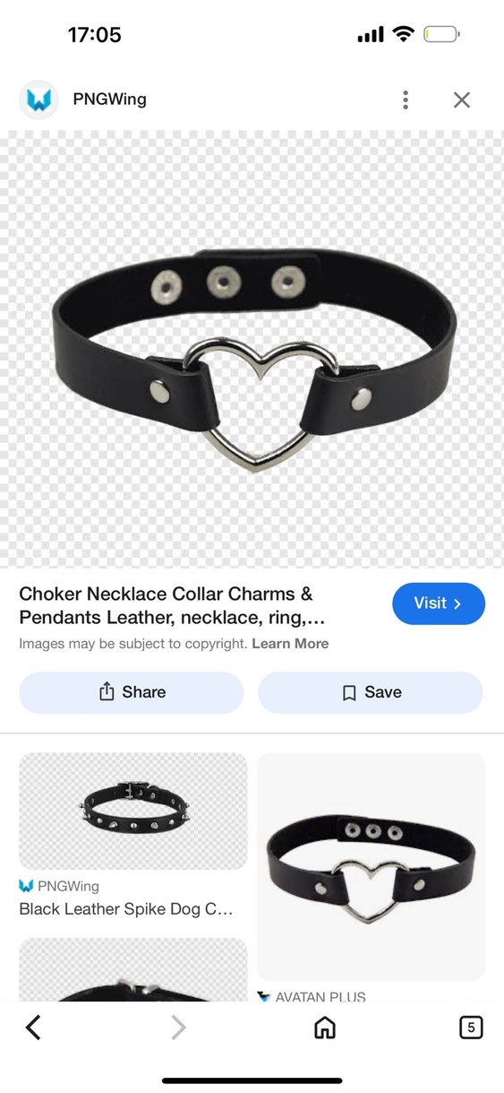 Siyah Deri Kalp Halkalı Goth kolye - Görsel 4