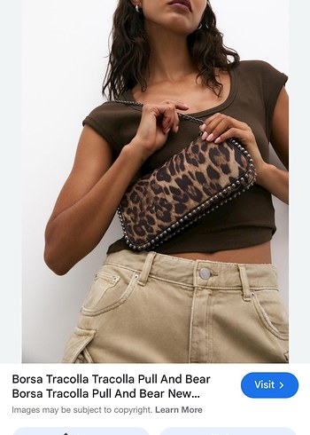 Zincir Detaylı Leopar Desenli Deri Kadın Çanta - Görsel 4