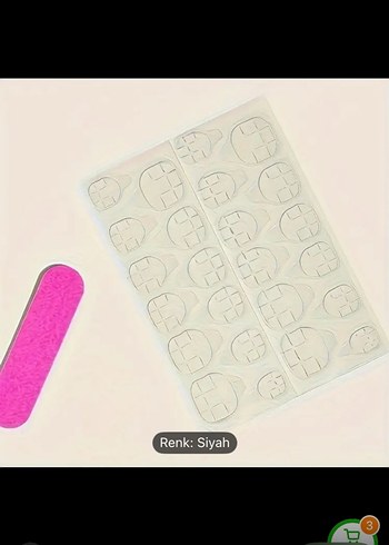 Uzun Sivri Siyah Tırnak takma tırnak 24 adet - Görsel 4