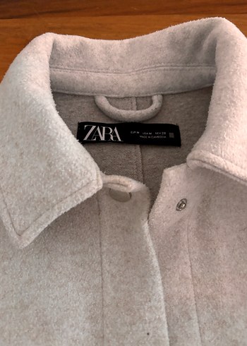 Zara Düğmeli Bej Kadın Midi ceket