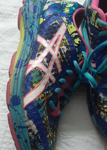 38 Beden Renkli Desenli Asics Kadın Spor Ayakkabı