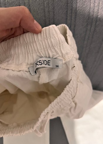 Bej Havuç Kesim Keten Karışımlı Pantolon - Görsel 4