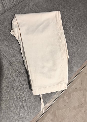 Bej Havuç Kesim Keten Karışımlı Pantolon - Görsel 3