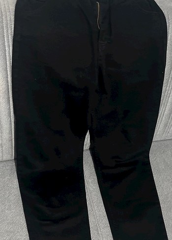 Beli Lastikli Siyah Mom Jean - Görsel 2