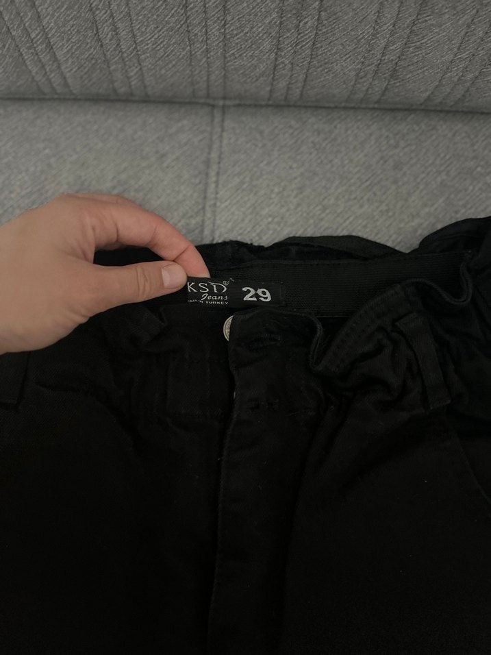 Beli Lastikli Siyah Mom Jean - Görsel 4