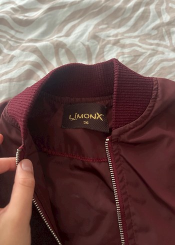 Bordo Kadın Fermuarlı İnce Ceket - Görsel 2