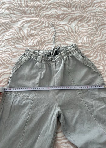 Gri Rahat Kesim Keten Kadın Pantolon - Görsel 4