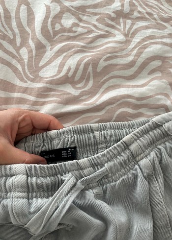 Gri Rahat Kesim Keten Kadın Pantolon - Görsel 6