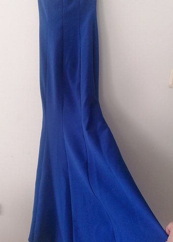 Kadın Lacivert Straplez Uzun Abiye Elbise - Görsel 2