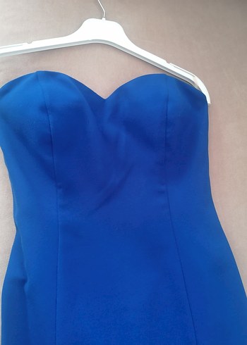 Kadın Lacivert Straplez Uzun Abiye Elbise - Görsel 3