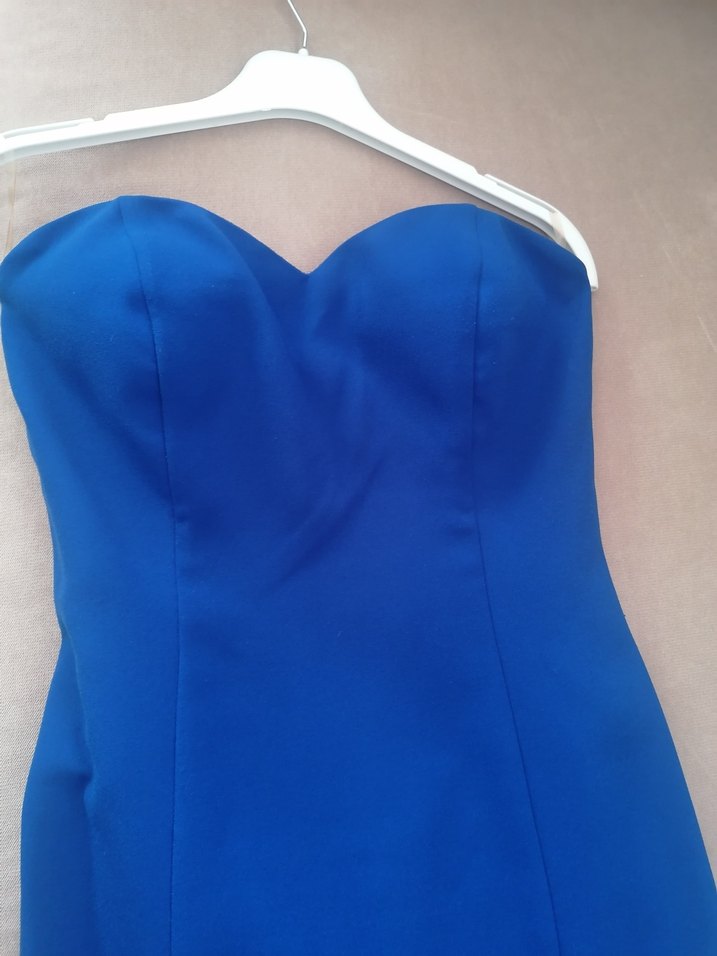 Kadın Lacivert Straplez Uzun Abiye Elbise - Görsel 3