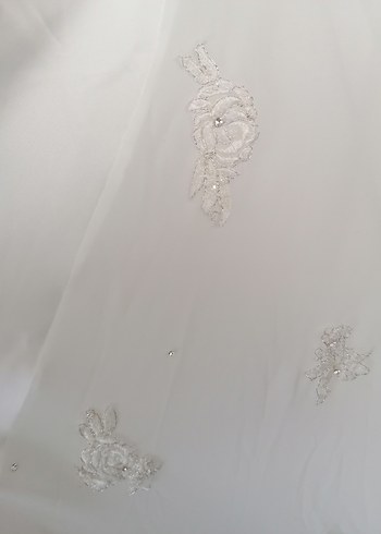 Uzun Straplez Beyaz A Kesim Gelinlik - Görsel 7