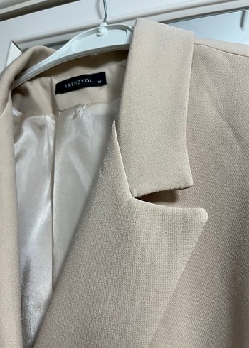 Bej Düğmeli Kadın Blazer Ceket - Görsel 2